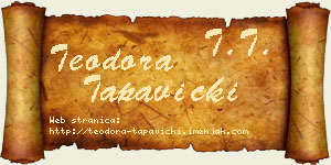 Teodora Tapavički vizit kartica